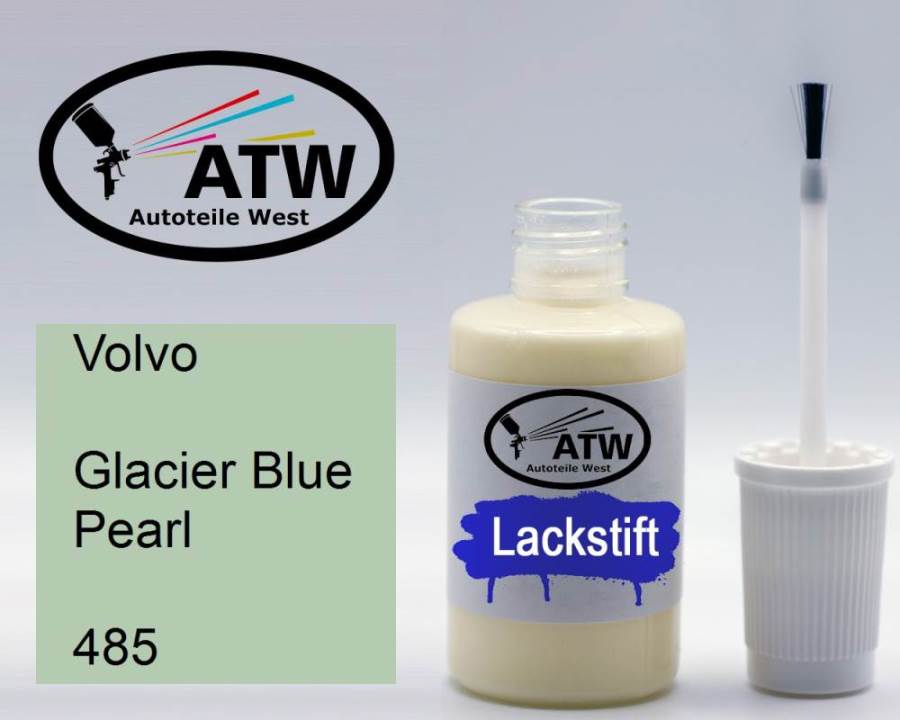 Volvo, Glacier Blue Pearl, 485: 20ml Lackstift, von ATW Autoteile West.